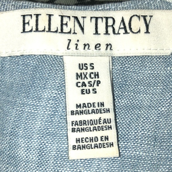 Ellen Tracy linen sleeveless striped blouse Size S - Picture 3 of 6